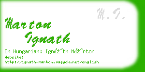 marton ignath business card